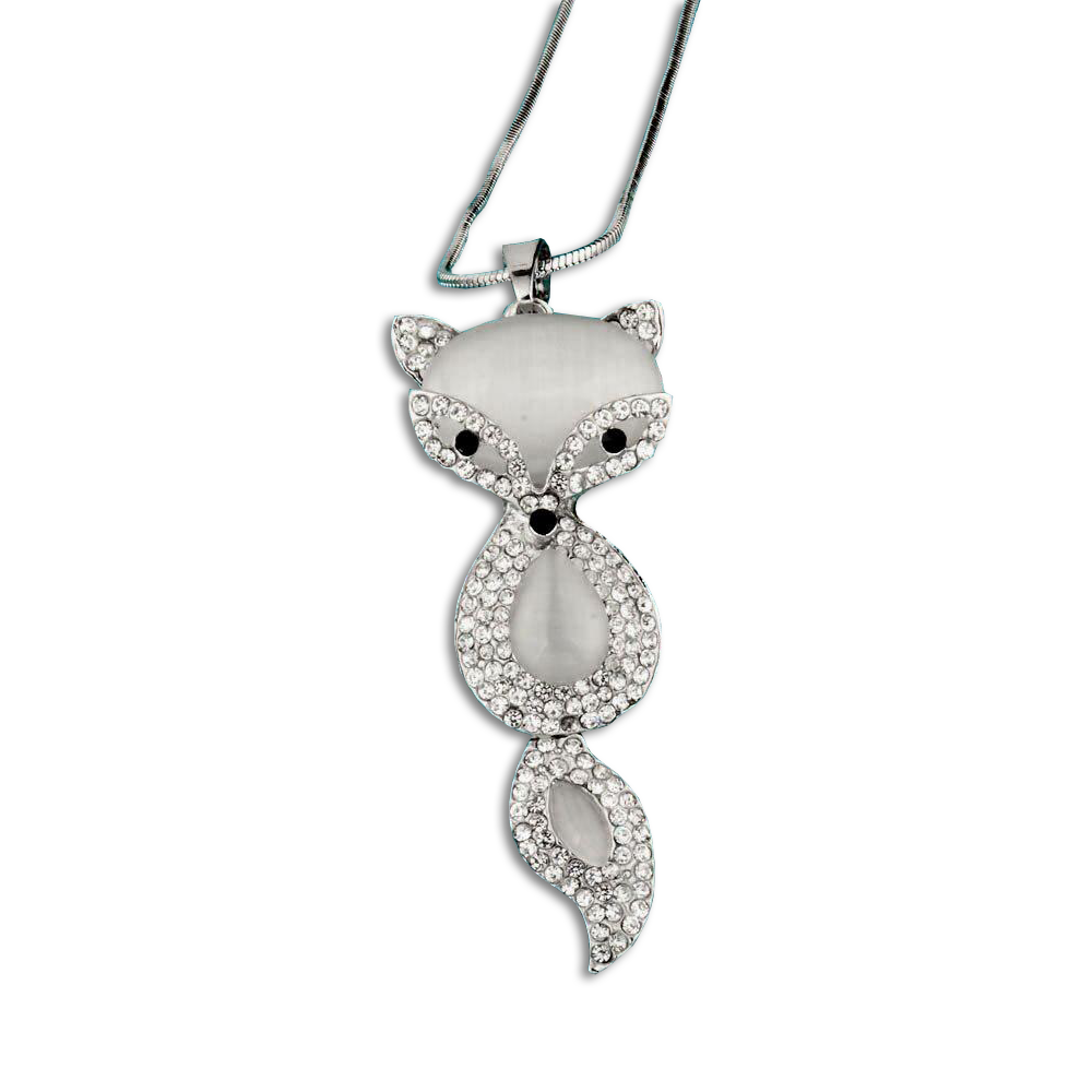 collier renard pierre blanche