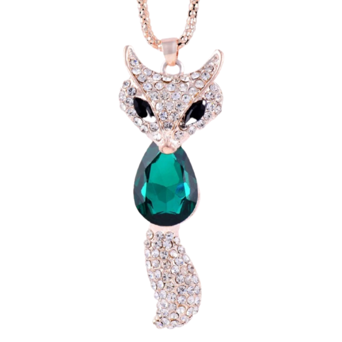 collier renard emeraude