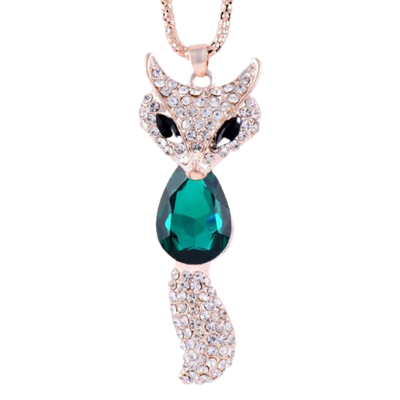 collier renard emeraude